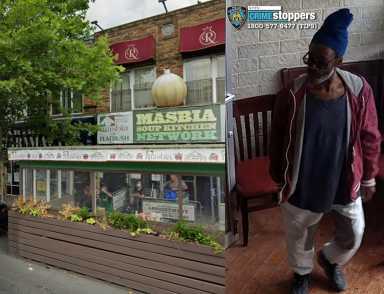Police are looking for a man, pictured, who allegedly stabbed a teenager at a Brooklyn soup kitchen Wednesday.
